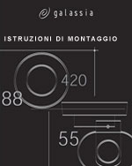 catalogo per la corretta installazione dei sanitari, lavabi, piatti doccia della produzione di arredo bagno di ceramica galassia