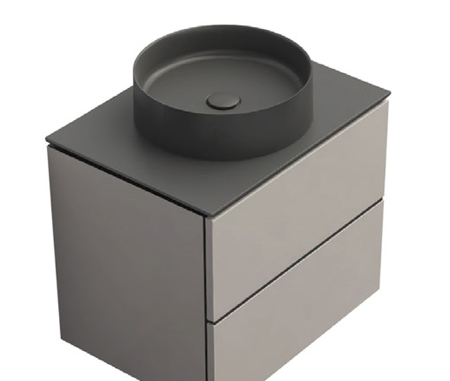 Wall hung furniture for central basin 75 cm