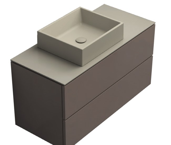 Wall hung furniture for central basin 101 cm