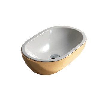 Washbasin gold/white