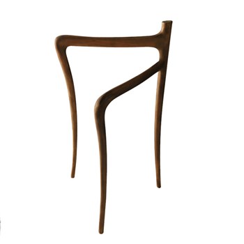 Iroko wooden floor standing towel rack