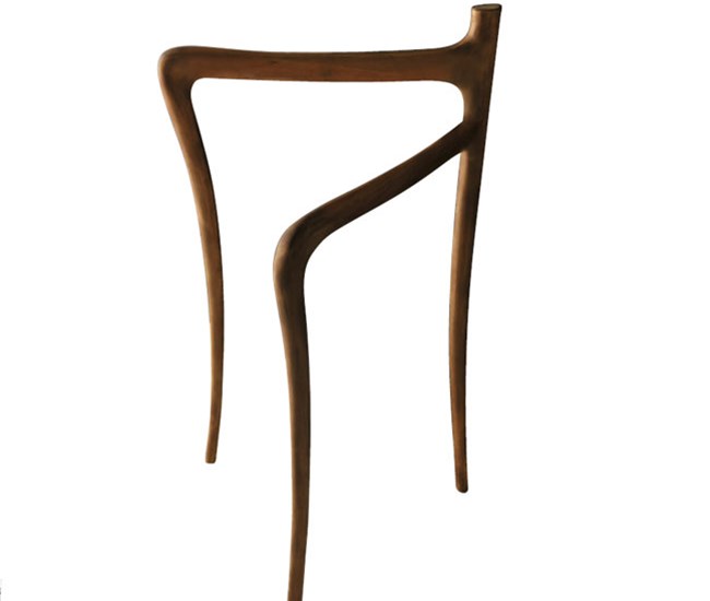 Iroko wooden floor standing towel rack