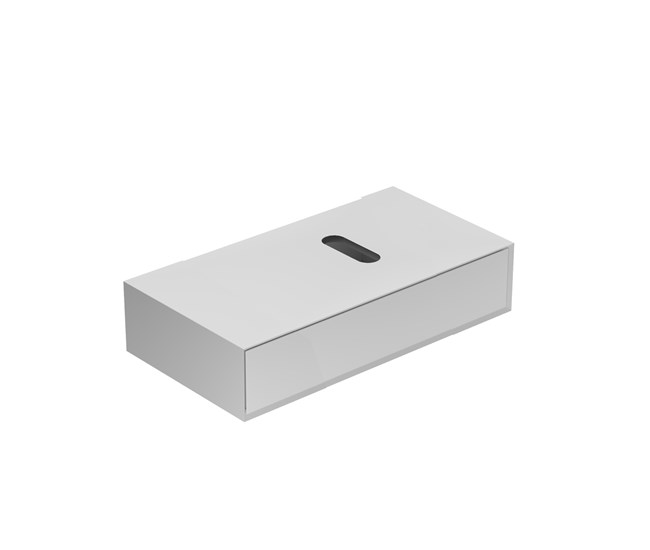 Wall-hung drawer with off-centre slot for the plughole cm 100x48xh20